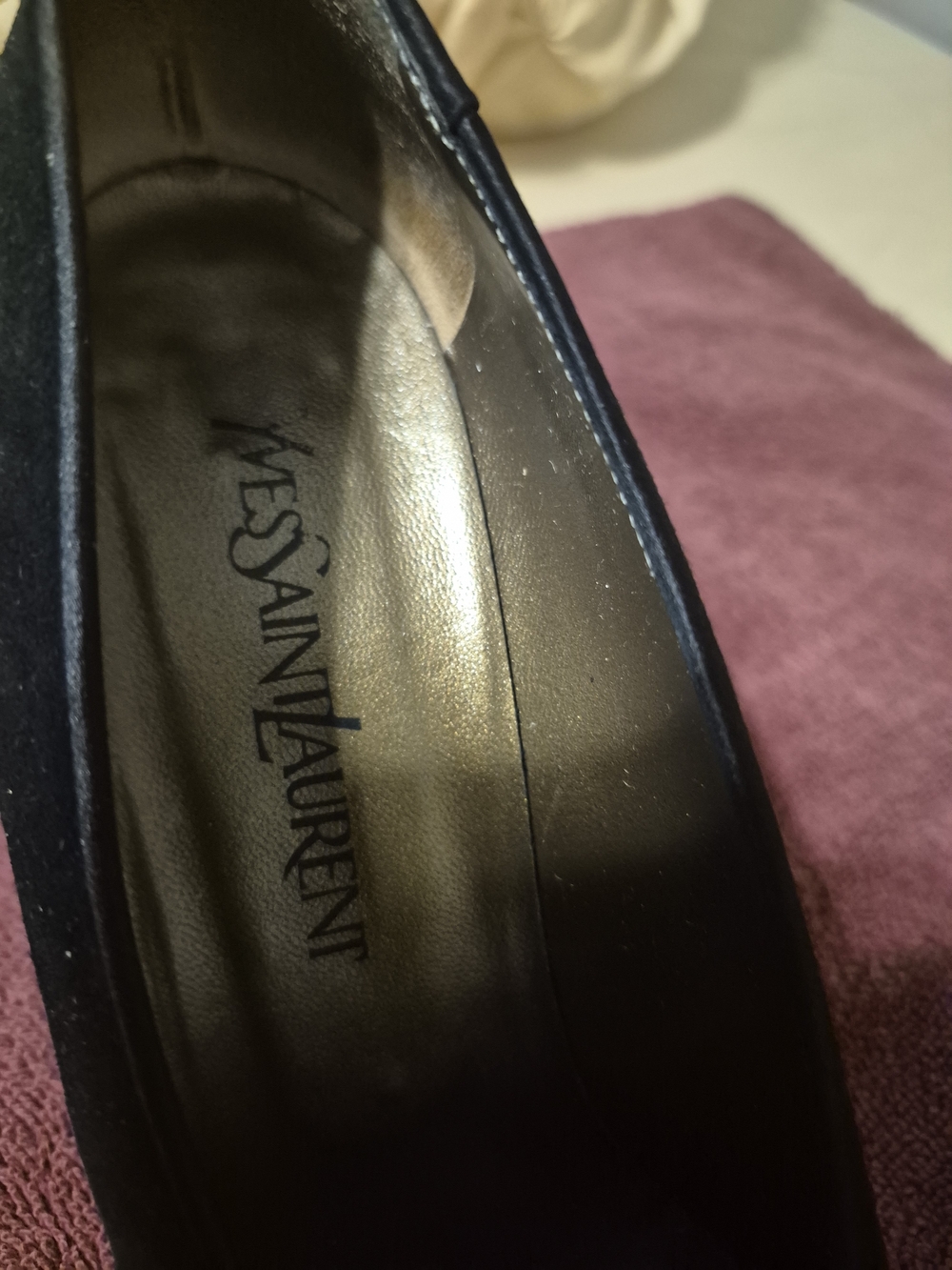 Vintage Yves Saint Laurent Black Suede Pointed-Toe Pumps - Picture 4 of 13